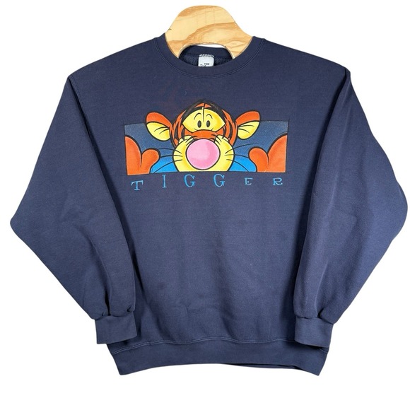 Disney Other - VTG Tigger Sweatshirt Men Large Blue Disney Crew Neck Sweater 90s USA Made
